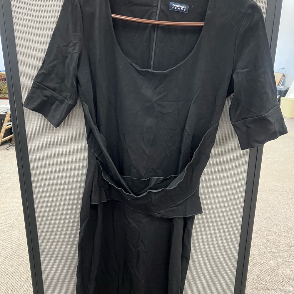 Emporio Armani Classic Black Long Sleeve Dress